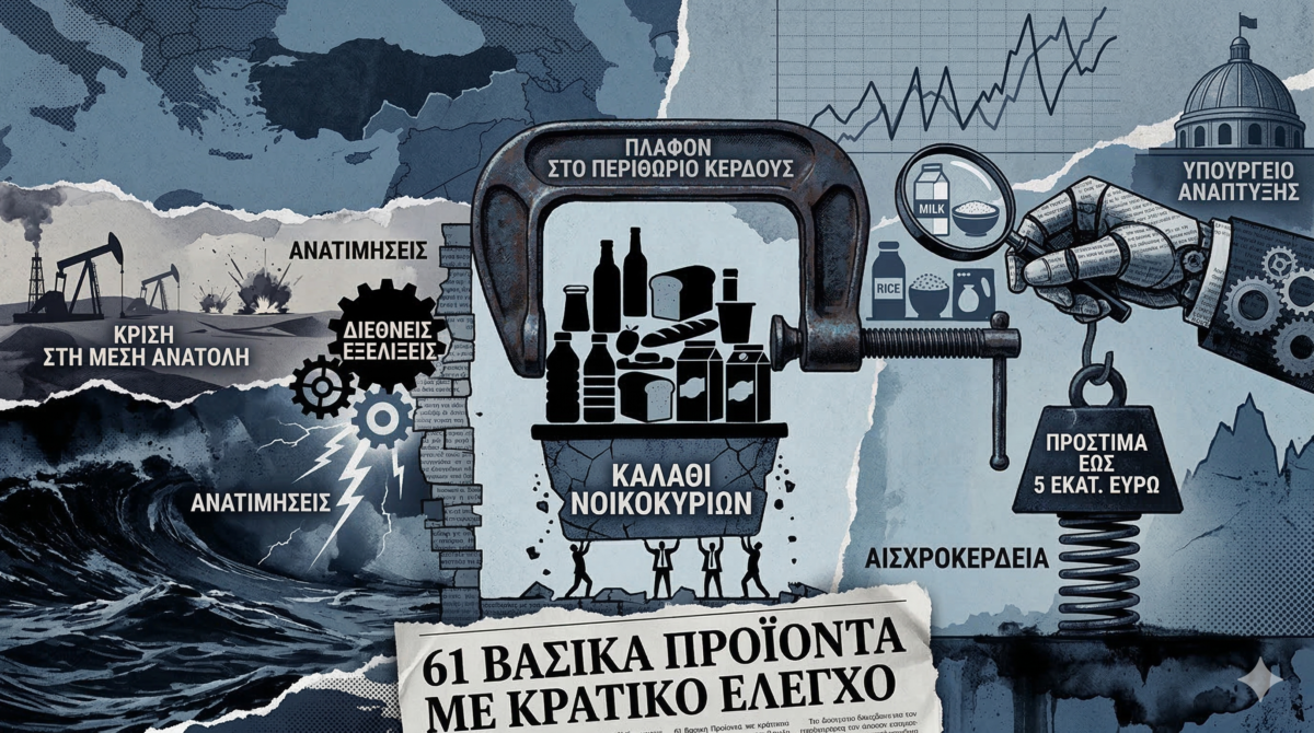 Τέλος στην αισχροκέρδεια: Πλαφόν σε 61 βασικά προϊόντα και πρόστιμα «μαμούθ» εως 5 εκατ. ευρώ