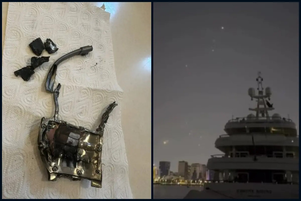 Μέση Aνατολή: Πλάνα από Έλληνες ναυτικούς από αναχαίτιση ιρανικών πυραύλων – Φωτογραφία από συντρίμμια πυραυλικών συστημάτων