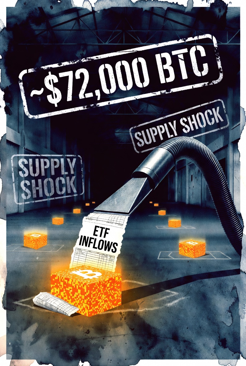 Bitcoin στις 72.000 δολάρια: Το σοκ προσφοράς και το κυνήγι των ιστορικών υψηλών