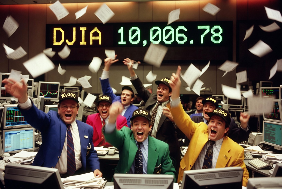 Ο Dow Jones σπάει το φράγμα των 10.000 μονάδων και η ψυχολογία της τεχνολογικής ευφορίας