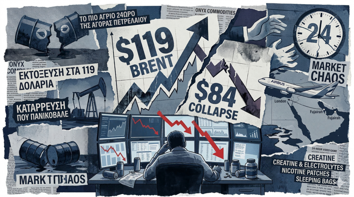 Το πιο άγριο 24ωρο της αγοράς πετρελαίου: Τι κρύβεται πίσω από την εκτόξευση στα 119 δολάρια και την κατάρρευση που πανικόβαλε τους traders