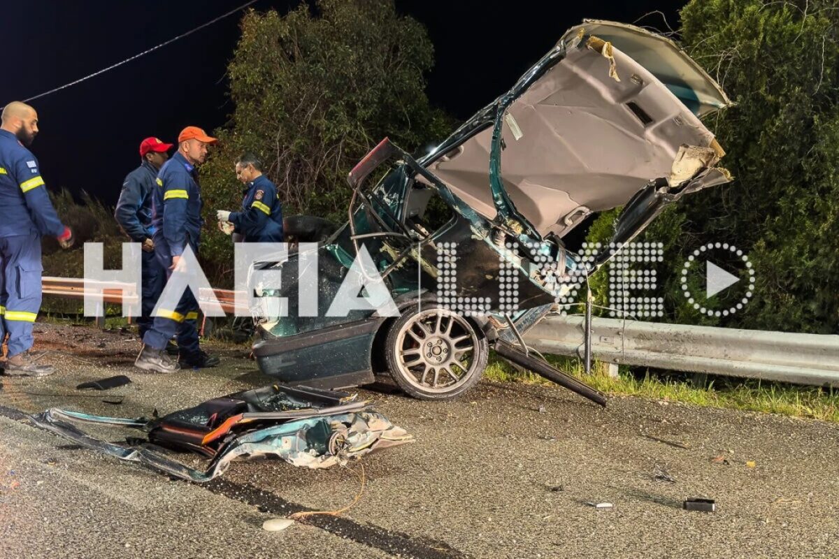 Ηλεία: Μάχη για τη ζωή του δίνει 30χρονος μετά από τροχαίο στην Πύργου – Κυπαρισσίας, το ΙΧ του κόπηκε στα δύο