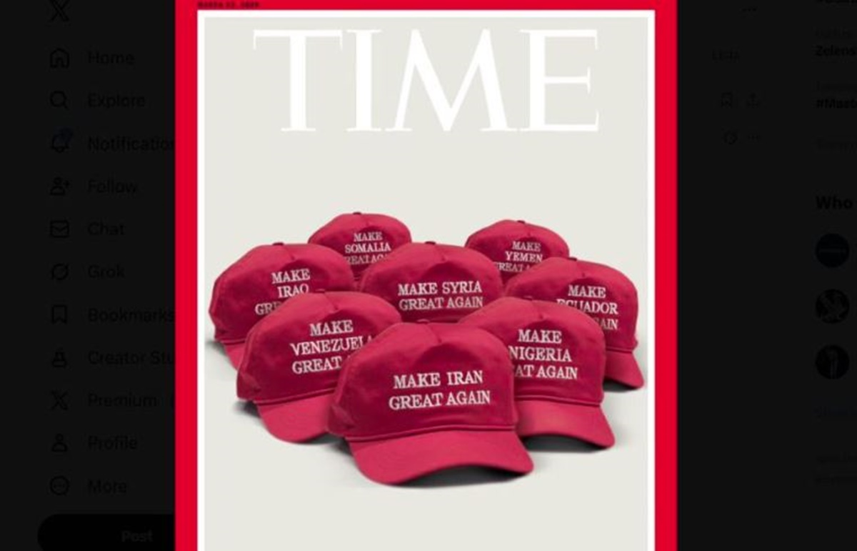 Στο εξώφυλλο του περιοδικού TIME oι πόλεμοι του Τραμπ: Οκτώ χώρες κοσμούν αντίστοιχα  κόκκινα MAGA καπέλα