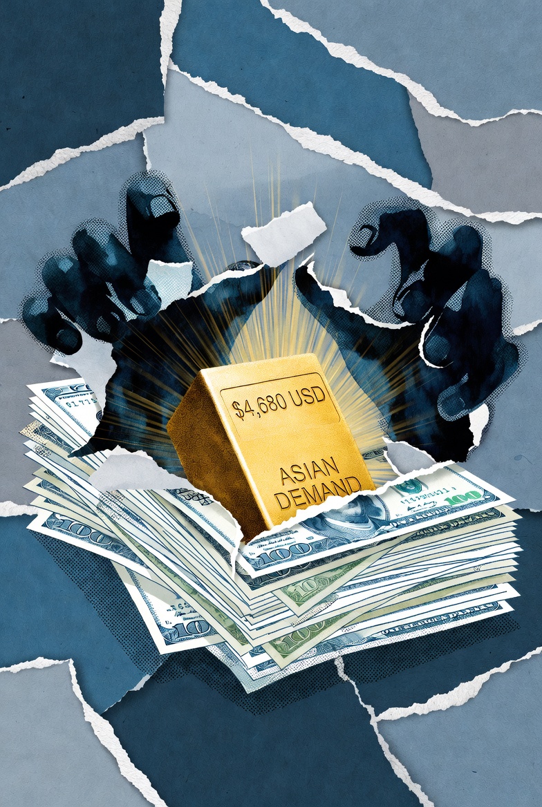 Χρυσός στα 4.680 δολάρια: Το ασιατικό ράλι και η ξηρασία στην αγορά φυσικού μετάλλου