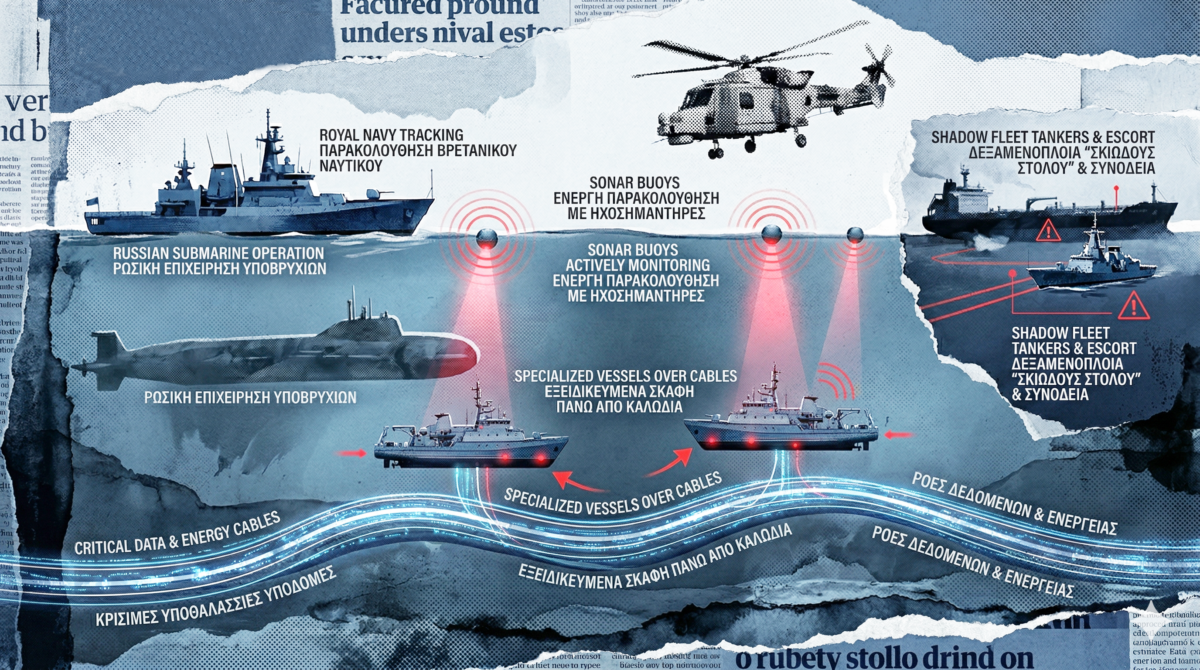Σκιώδης επιχείρηση της Ρωσίας στα βρετανικά ύδατα: Υποβρύχια και «ερευνητικά» σκάφη κοντά σε κρίσιμα καλώδια ενέργειας και δεδομένων