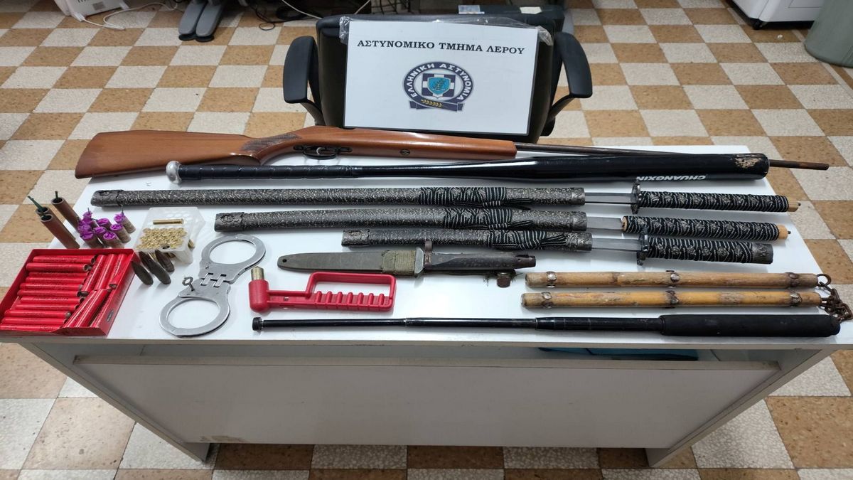 Συλλήψεις για παράνομη κατοχή ειδών πυροτεχνίας και όπλων στη Λέρο