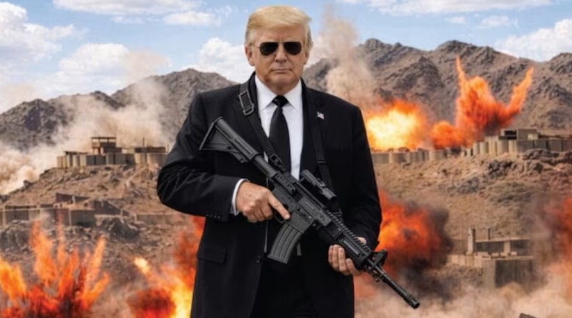 Ο Τραμπ με πυροβόλο όπλο ανά χείρας και εκρήξεις στο φόντο καλεί το Ιράν να «λογικευτεί»
