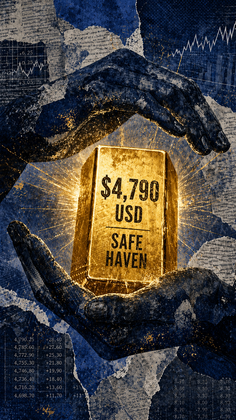 Χρυσός στα 4.790 δολάρια: Η ανάσα πριν το ορόσημο των 4.800