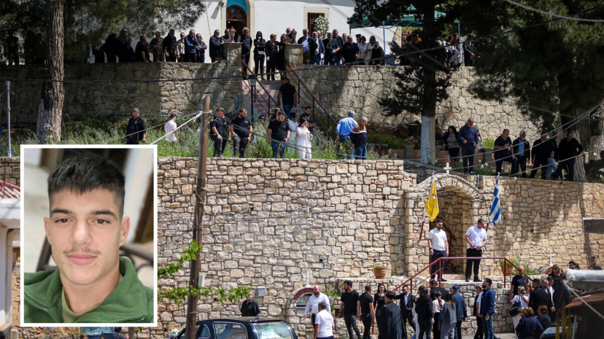 Θρήνος στην κηδεία του 21χρονου Νικήτα στην Κρήτη -Βουβός και βαθύς πόνος, «φύγετε» φώναζαν στους αστυνομικούς