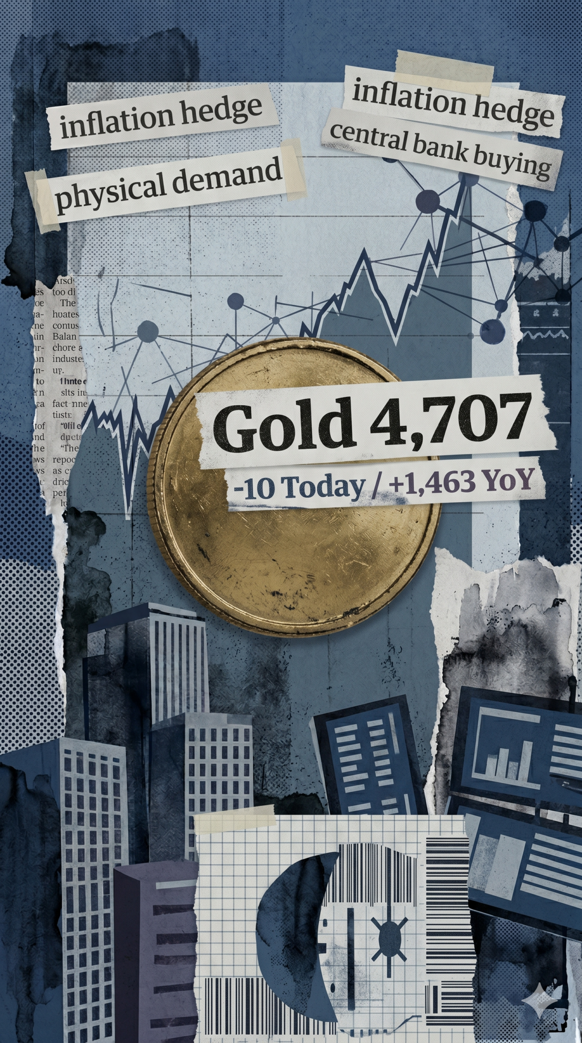 Χρυσός: Στα 4.707$ με μικρή διόρθωση — το structural bid παραμένει ισχυρό