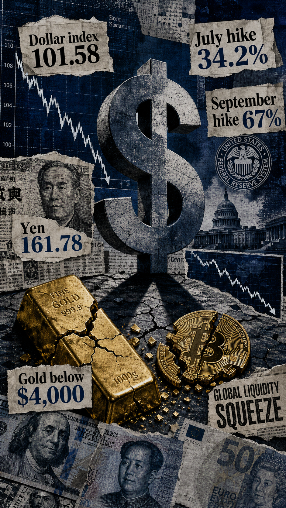 Το δολάριο πατάει γκάζι και καίει χρυσό, crypto και μετοχές