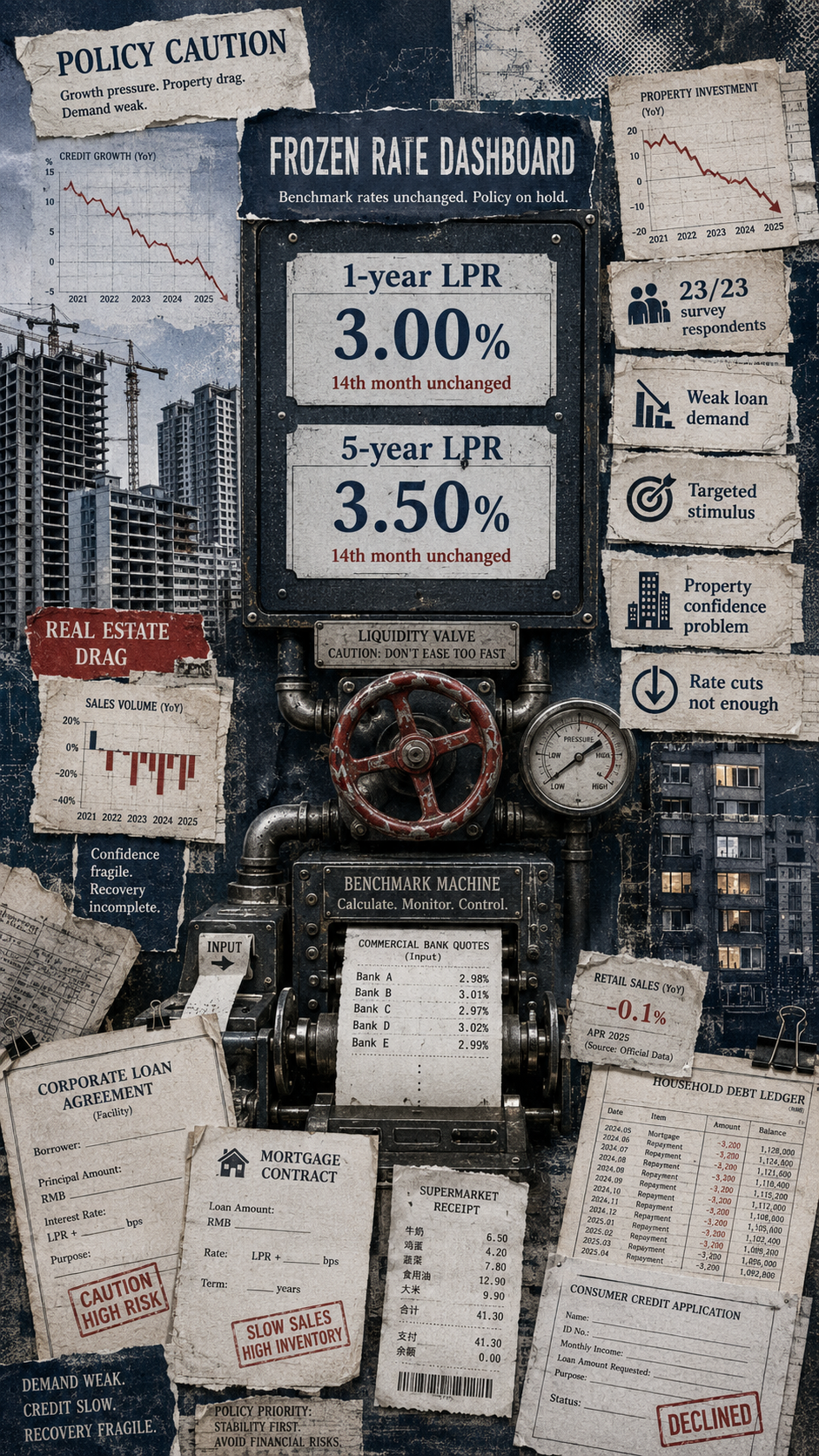 Η Κίνα αφήνει τα επιτόκια παγωμένα και δείχνει ότι φοβάται περισσότερο τη φούσκα από την επιβράδυνση