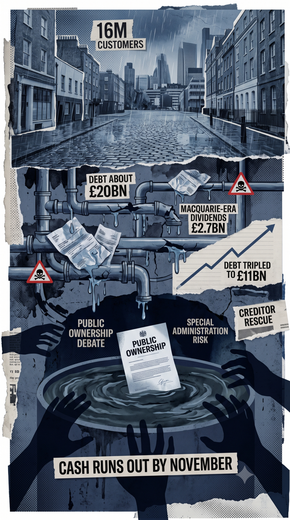 Το Thames Water τελειώνει από χρήμα και ξανανοίγει τη συζήτηση για κρατικοποίηση