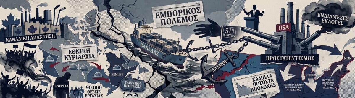 Ο εμπορικός πόλεμος ΗΠΑ και Καναδά, οι δασμοί Τραμπ και το αφήγημα της προσάρτησης