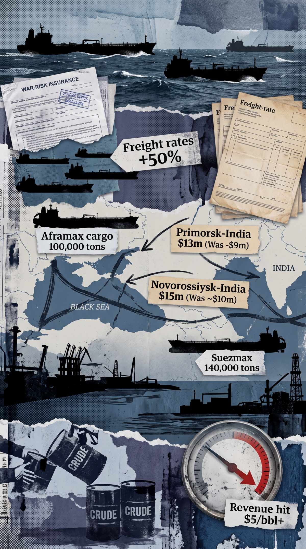 Τα ρωσικά Urals πληρώνουν ναύλα πολέμου για να φτάσουν στην Ινδία