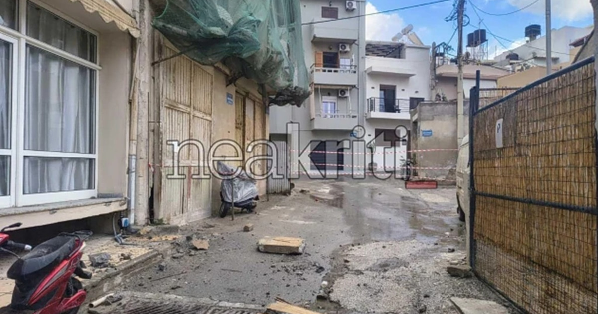 Ηράκλειο: Μπαλκόνι 4ου ορόφου κατέρρευσε! ΒΙΝΤΕΟ-ΣΟΚ!