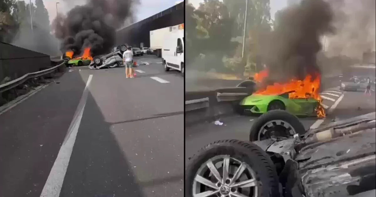 Lamborghini: Πύρινη κόλαση στη Γαλλία! 4 τραυματίες